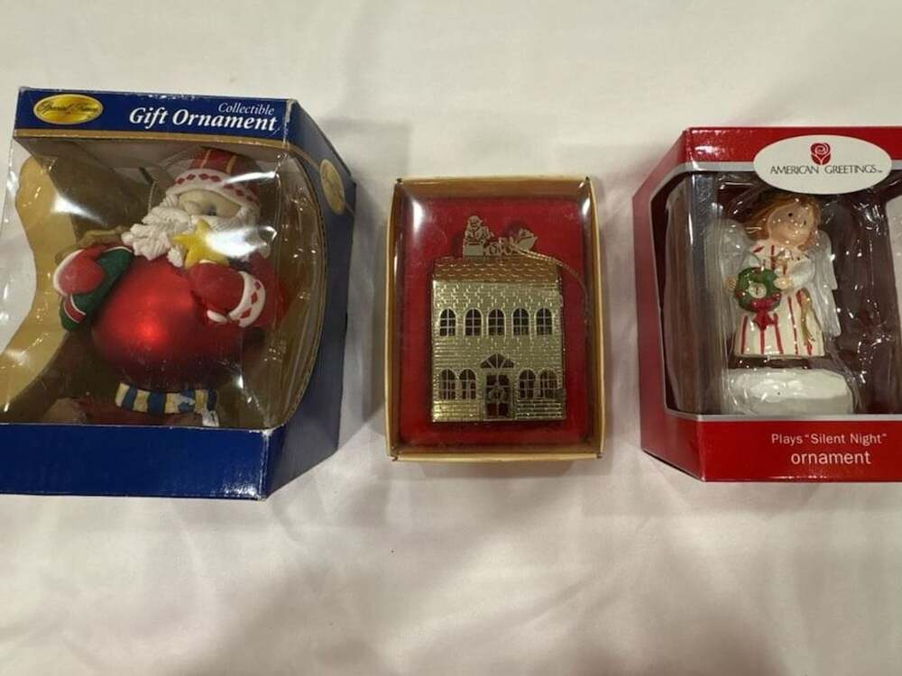 Lot of 3 Vintage Christmas Ornaments NIB